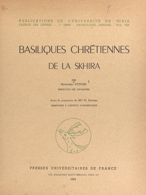 cover image of Basiliques chrétiennes de la Skhira
